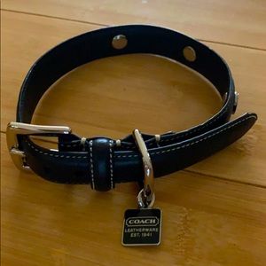 Coach Black Leather Dog Collar - Size S - NEW